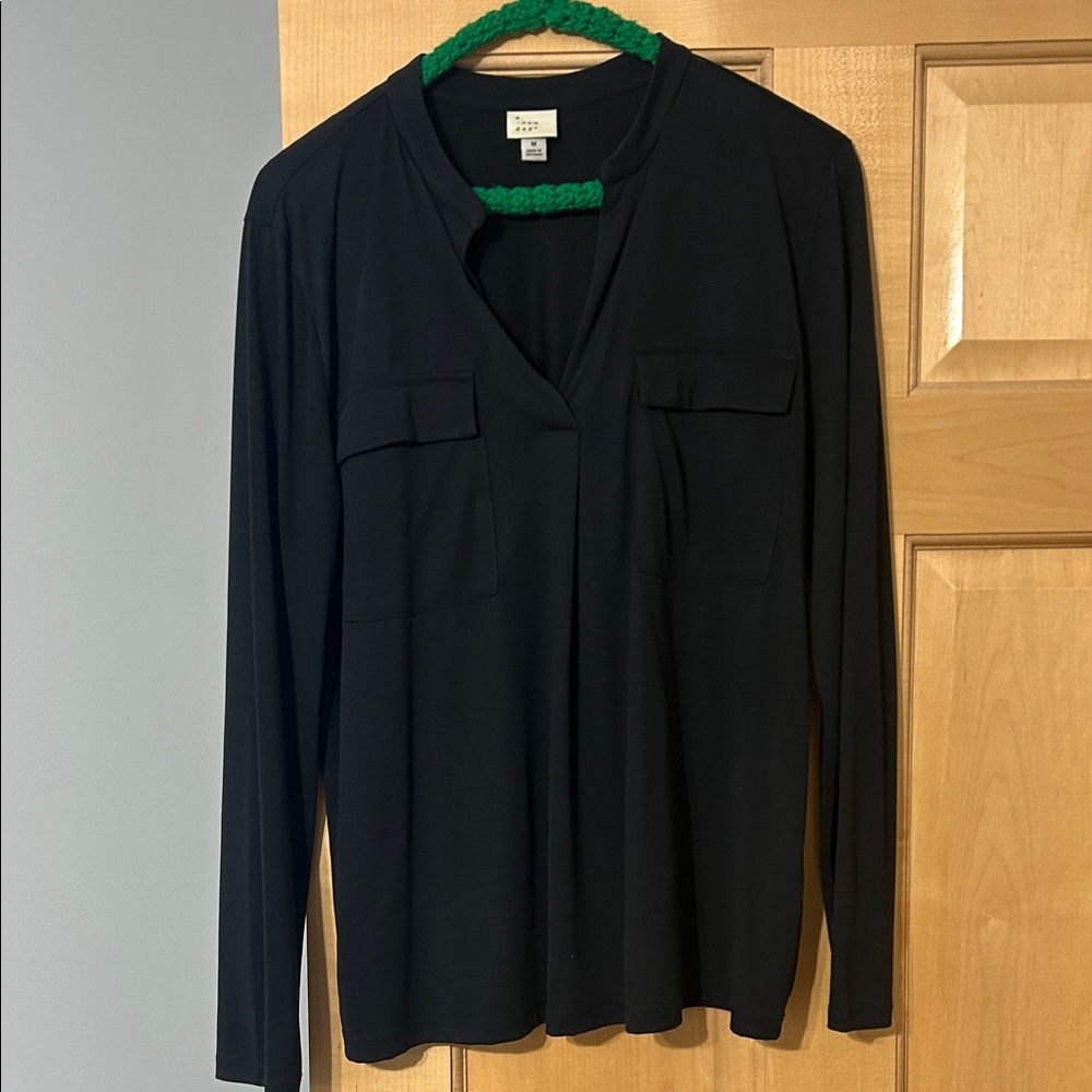 a new day Black Long Sleeve Blouse